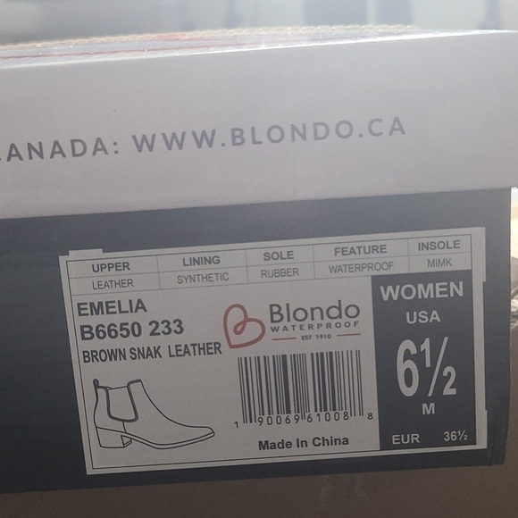 BLONDO Emelia Snake Print Waterproof Leather Chelsea Rain Boots‎ Sz 6.5 - Picture 5 of 6